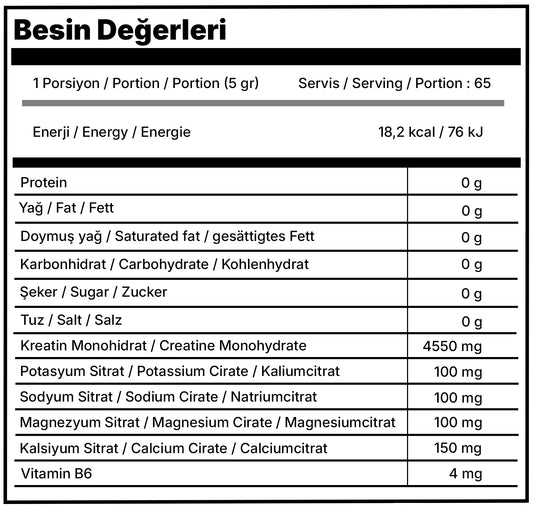 CREATINE MONOHIDRATE Be Creative Aromasız 325 gr
